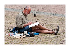 Artist working