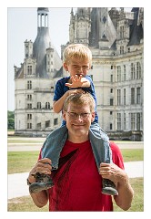 France Chateaus and Churches 14  Chateau de Chambord Roland with Jason not wanting a Photo taken