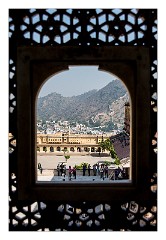 Jaipur  49  Looking through the screen at the courtyard below