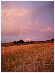 039 June and July in Cambridgeshire  Therfield -Sunset and Rainbow